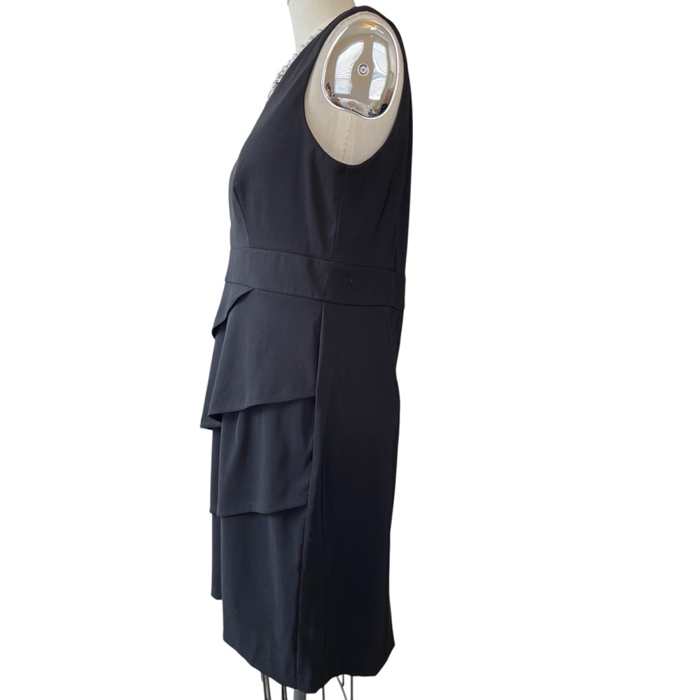 ❤️ Connected Apparel Audrey Pearl Jeweled Black Retro Sheath Dress - Picture 6 of 13